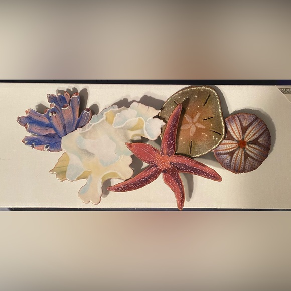 Bovano of Cheshire “Coral and Starfish” copper enamel wall art - Picture 1 of 5
